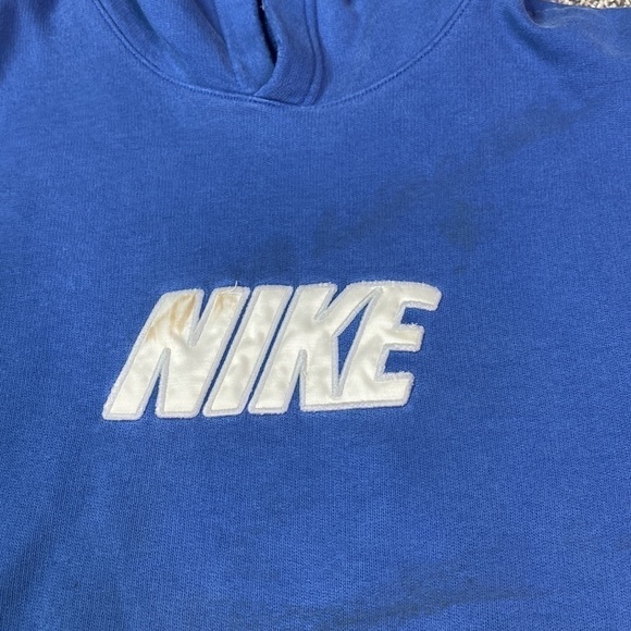 Vintage Nike There Is No Finish Line Blue Hooded Sweatshirt XL 90s - Picture 7 of 10
